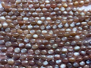 AAA Chocolate Moonstone Smooth Oval Shape Beads