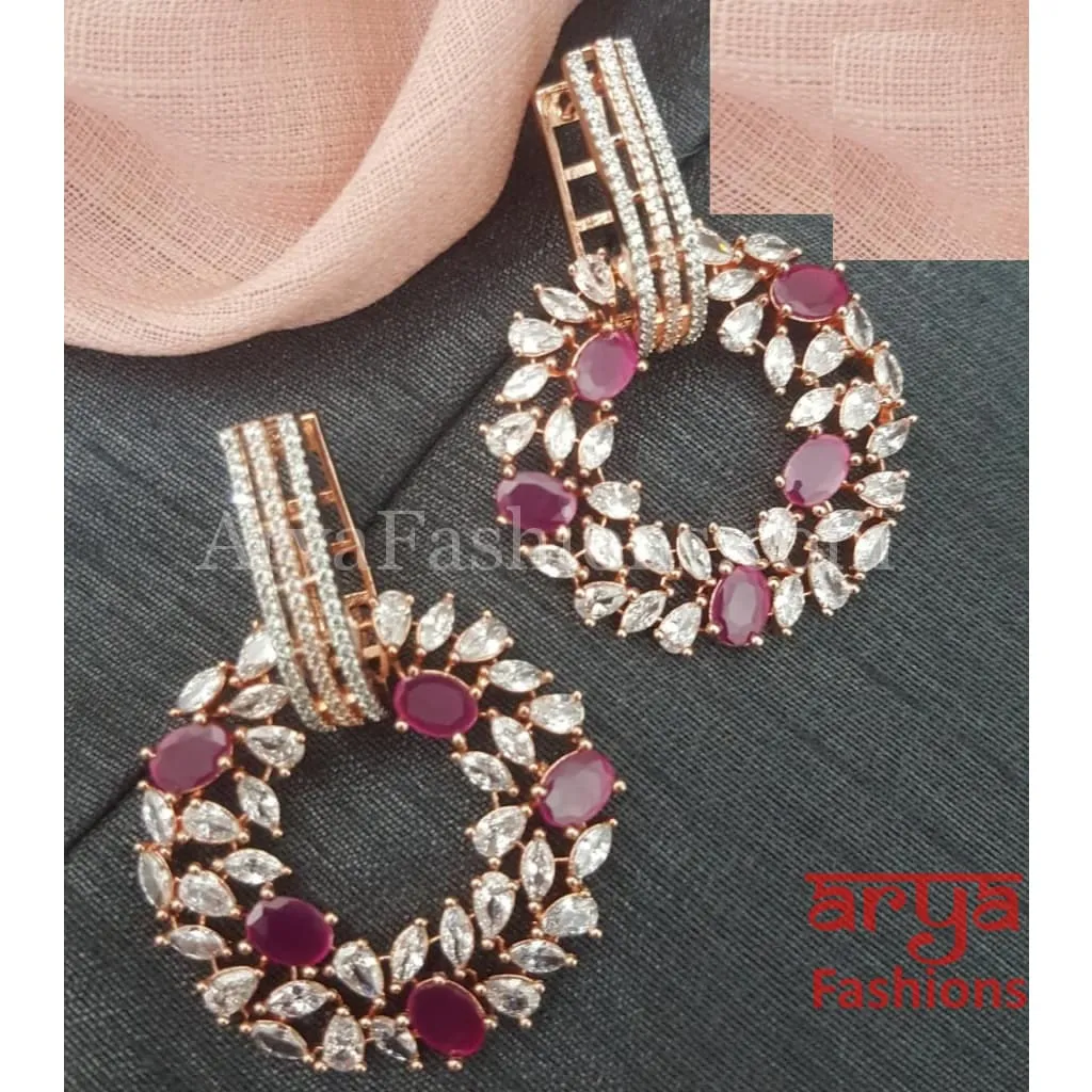 Abby Rose Gold CZ Ethnic Earrings