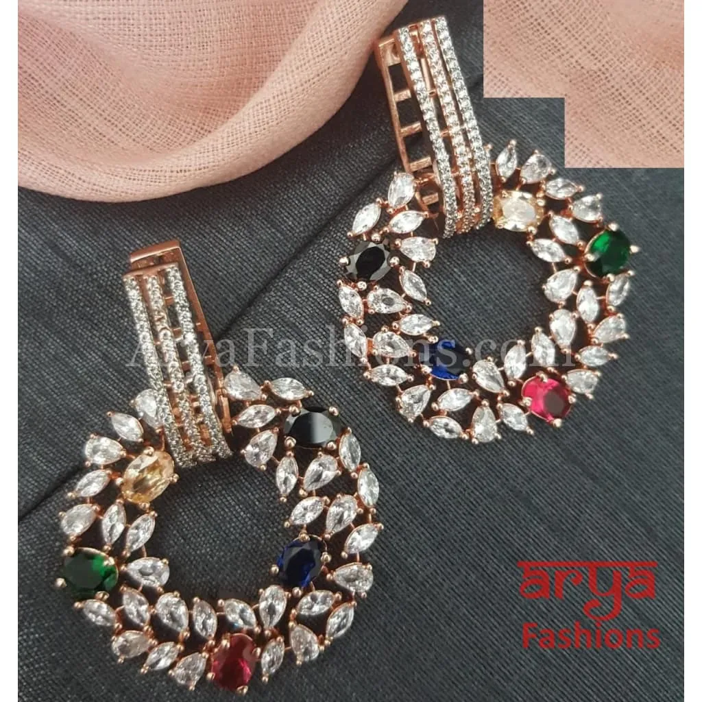 Abby Rose Gold CZ Ethnic Earrings