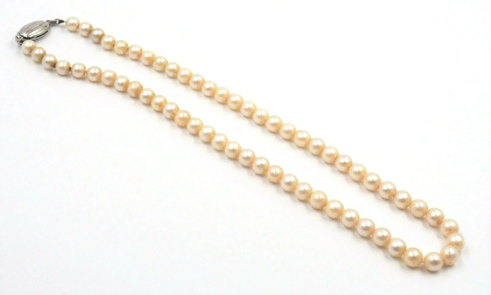 Akoya Pearl Strand Necklace with Sterling Silver Clasp