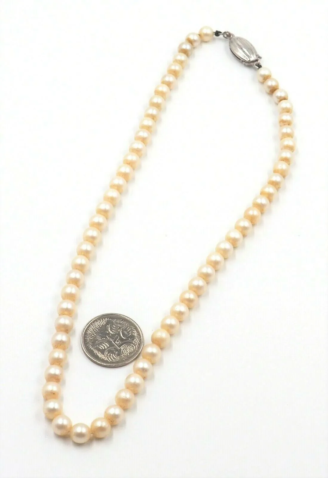 Akoya Pearl Strand Necklace with Sterling Silver Clasp