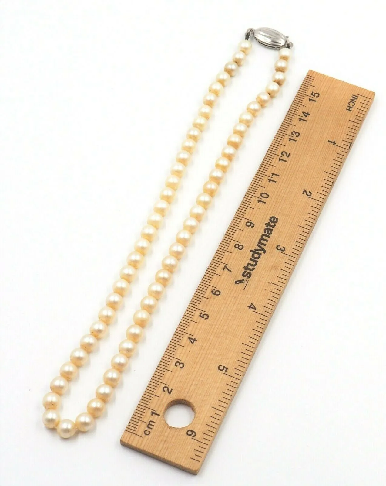 Akoya Pearl Strand Necklace with Sterling Silver Clasp