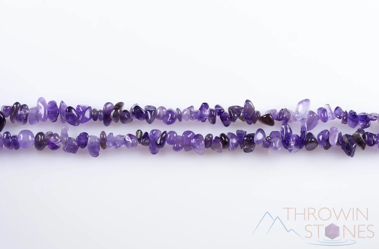 AMETHYST Crystal Necklace - Chip Beads - Long Crystal Necklace, Birthstone Necklace, Handmade Jewelry, E0811