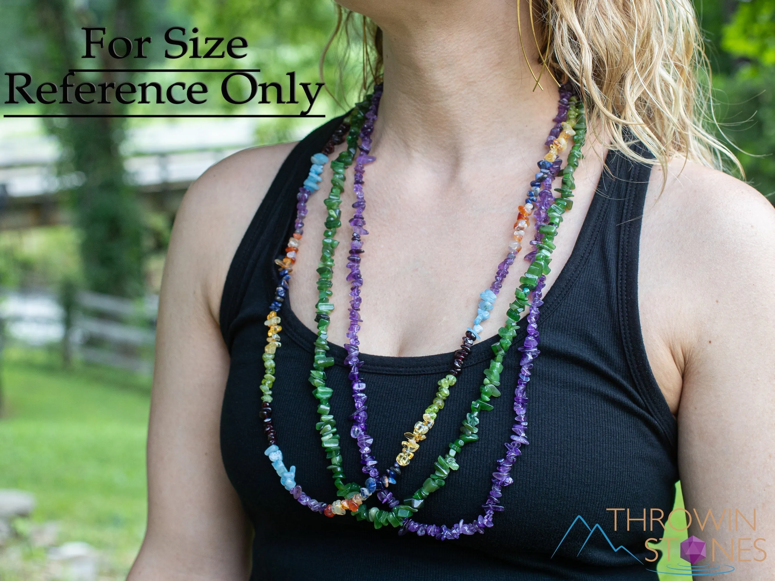 AMETHYST Crystal Necklace - Chip Beads - Long Crystal Necklace, Birthstone Necklace, Handmade Jewelry, E0811