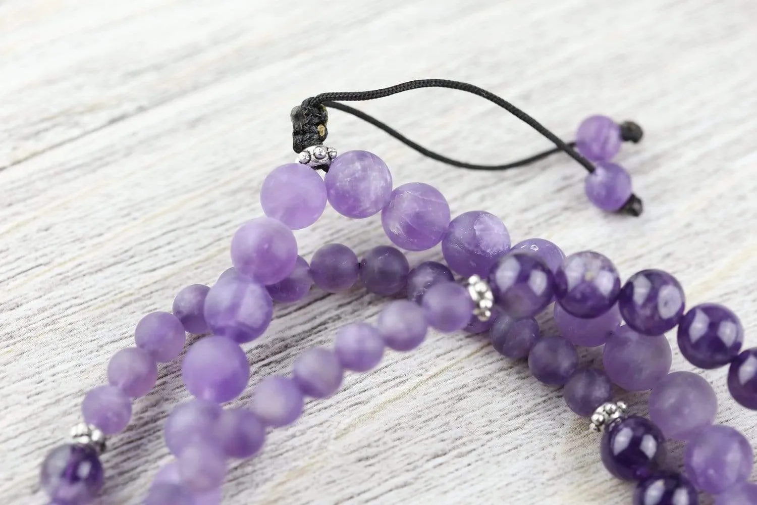 Amethyst Hexagonal Gemstone Mala