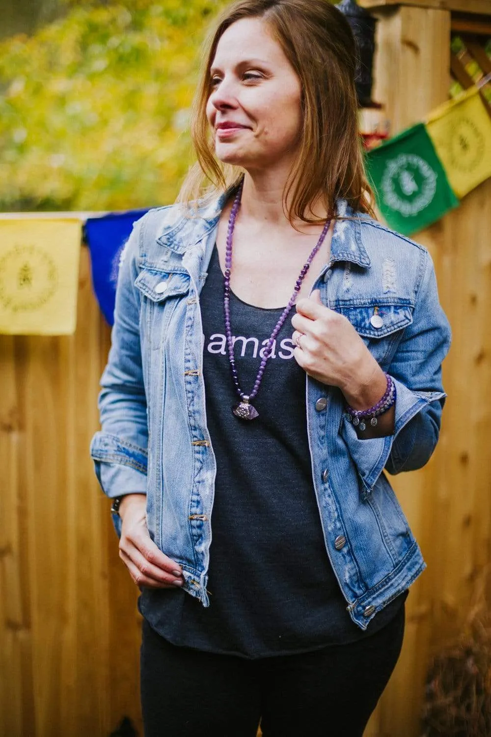 Amethyst Hexagonal Gemstone Mala