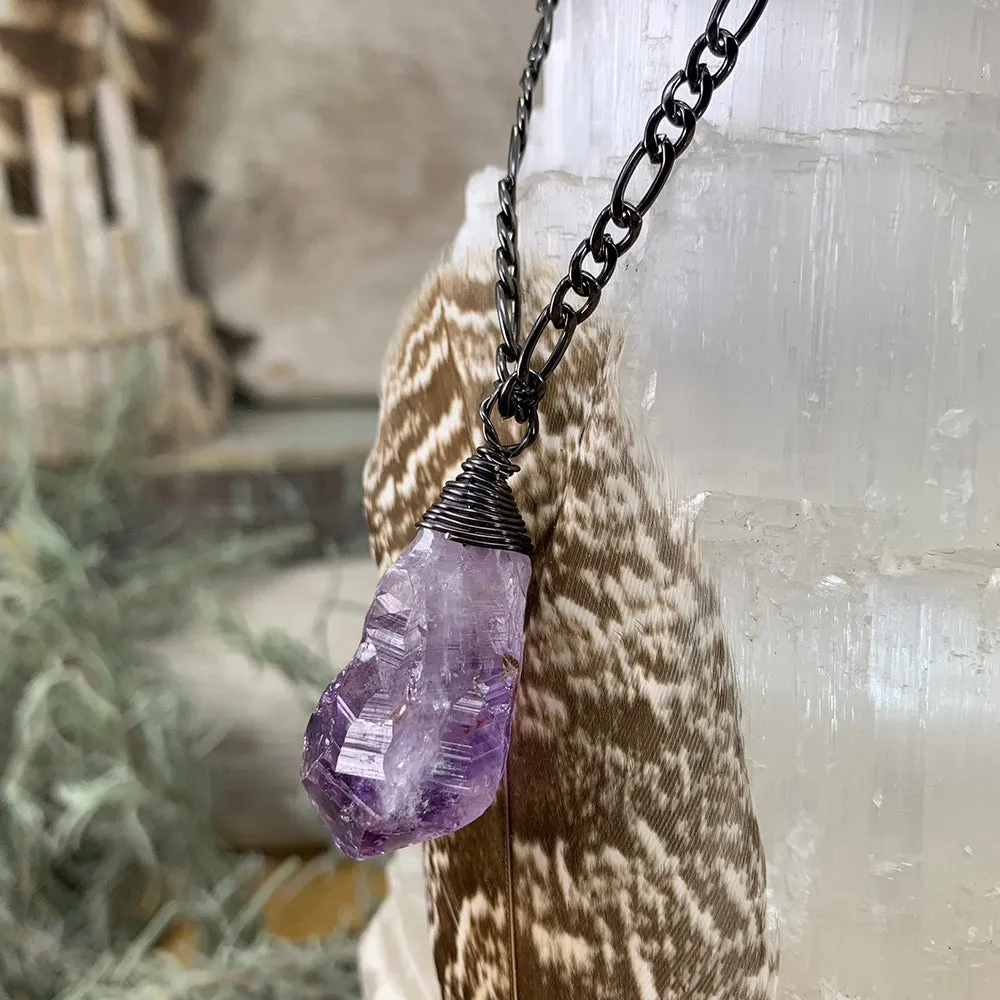 Amethyst Wire Wrapped Pendant   Pouch