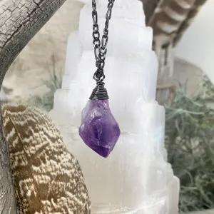 Amethyst Wire Wrapped Pendant   Pouch