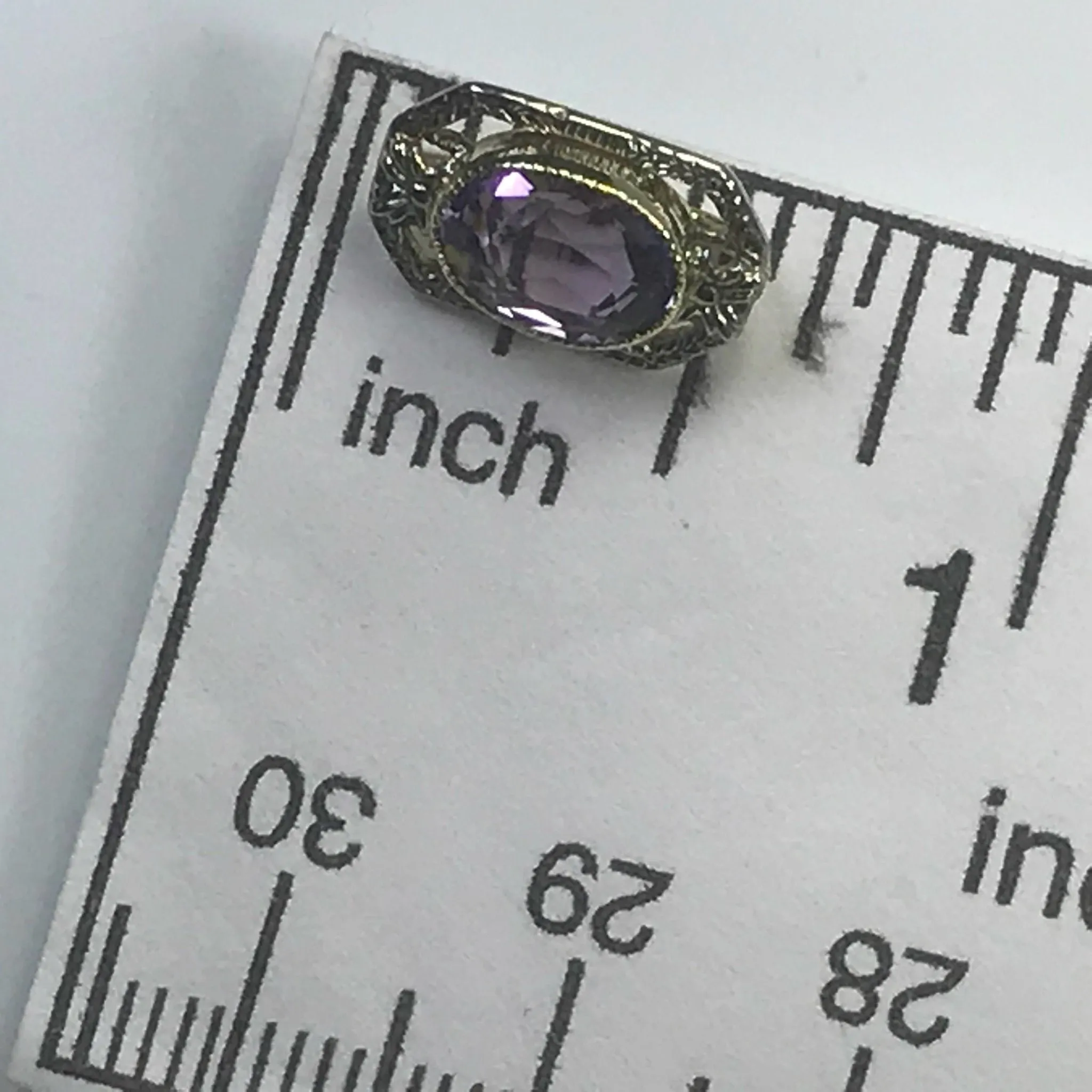 Antique Amethyst Pendant. 14K Gold Filigree. February Birthstone. 6th Anniversary. Upcycled Jewelry.
