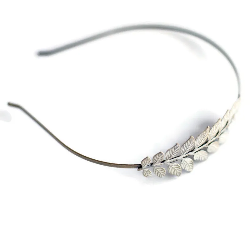 Aphrodite Headband - Hand Painted - Metal Leaf Branch Filigree