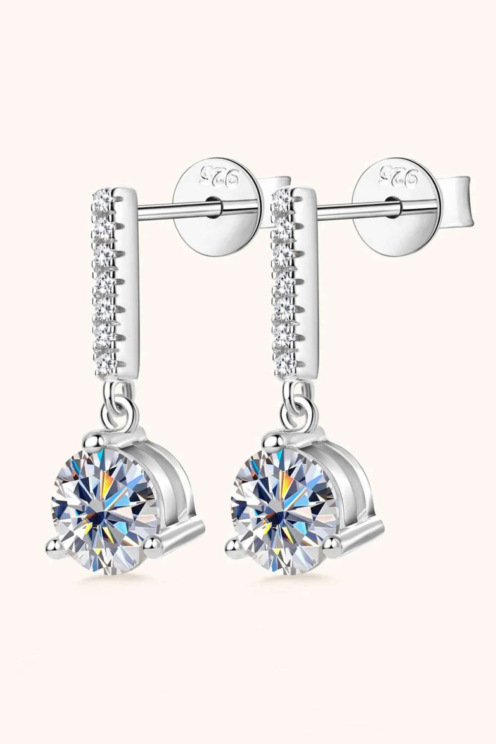 *APP EXCLUSIVE* 2 Carat Moissanite 925 Sterling Silver Drop Earrings