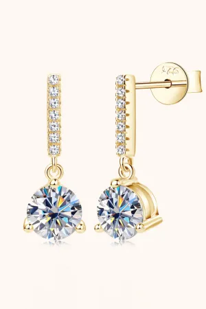 *APP EXCLUSIVE* 2 Carat Moissanite 925 Sterling Silver Drop Earrings