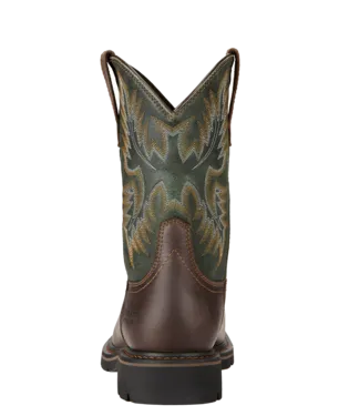 Ariat Boots, 10 inch Sierra Wide Square Toe Steel Toe Work Boot,  10017434 DARK BROWN