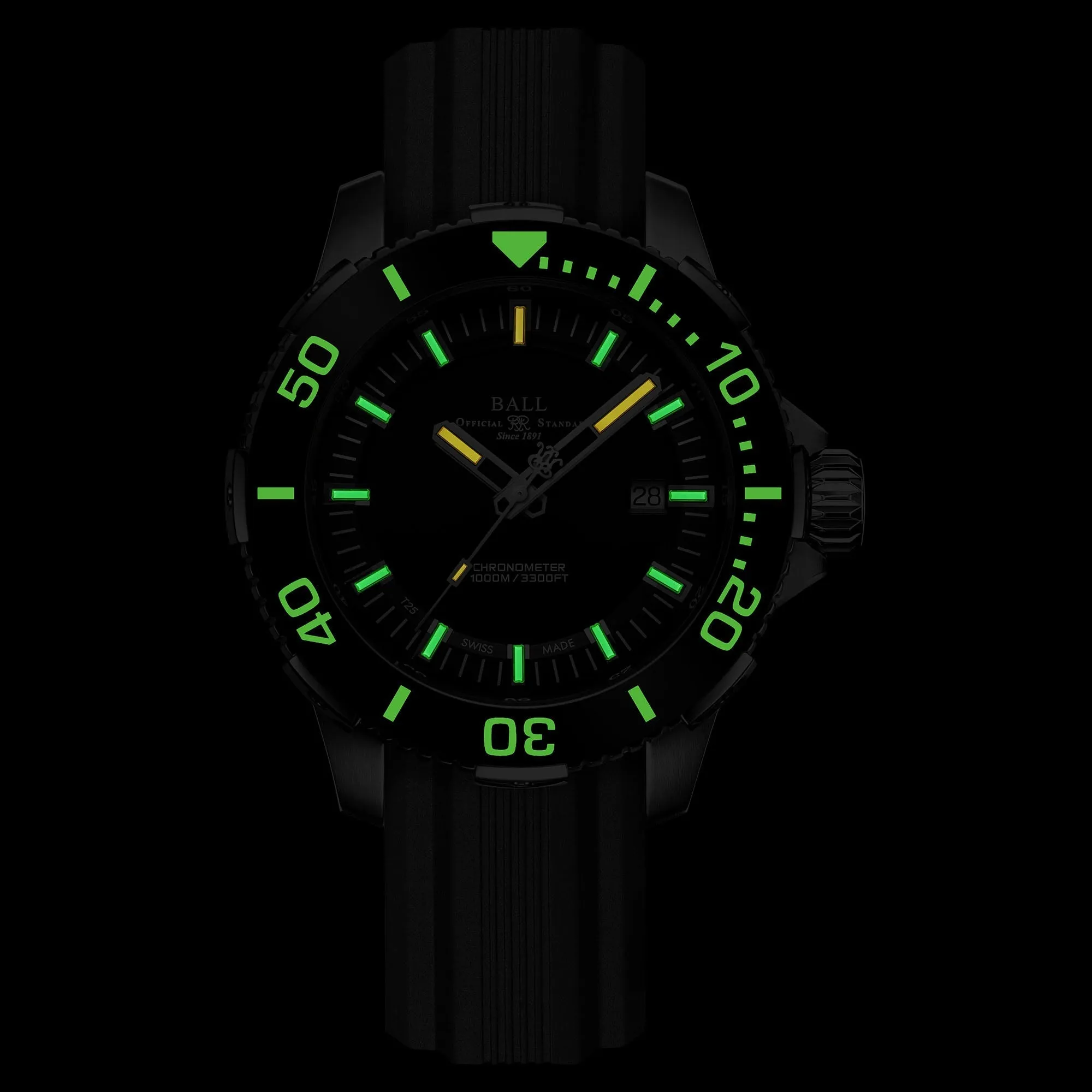 Ball Engineer Hydrocarbon DeepQUEST Ceramic Men's Black Watch DM3002A-P3CJ-BK
