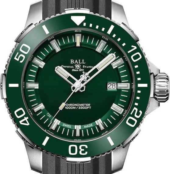 Ball Engineer Hydrocarbon DeepQUEST Ceramic Men's Green Watch DM3002A-P4CJ-GR
