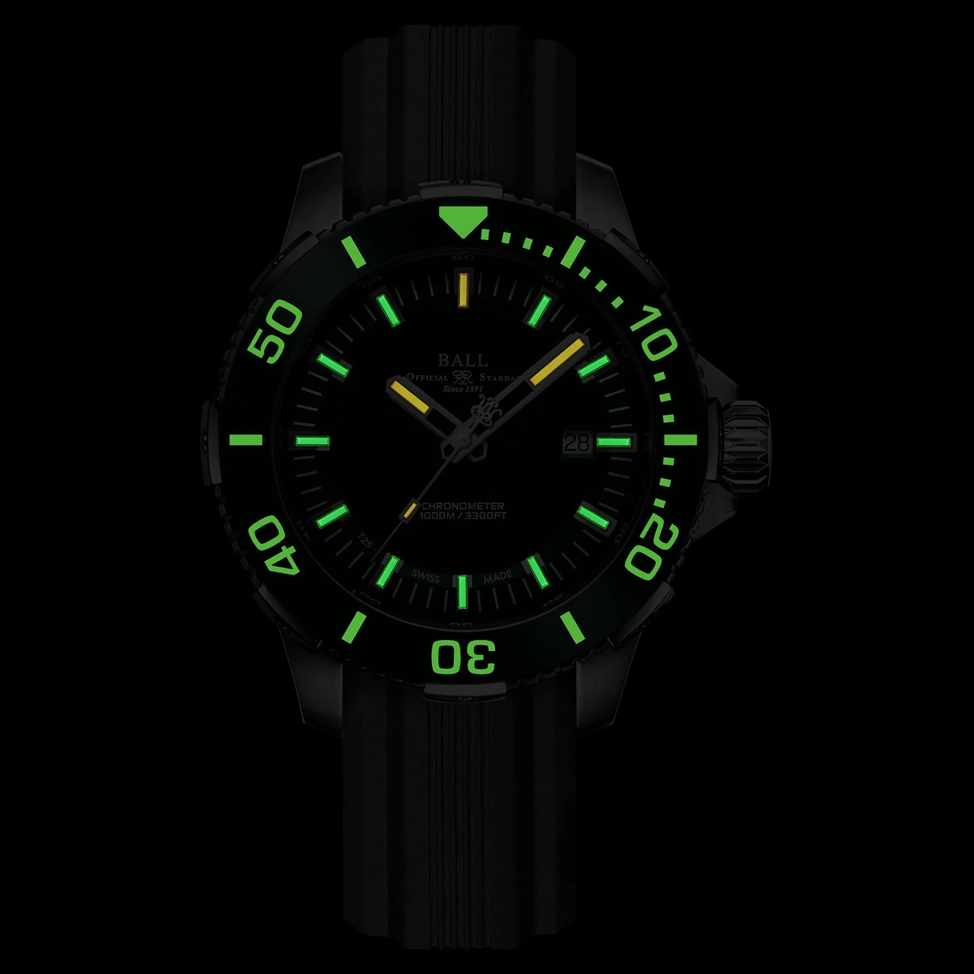 Ball Engineer Hydrocarbon DeepQUEST Ceramic Men's Green Watch DM3002A-P4CJ-GR