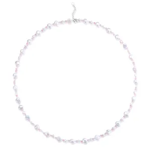 Baroque Freshwater Pearl Necklace with Pastel Beads