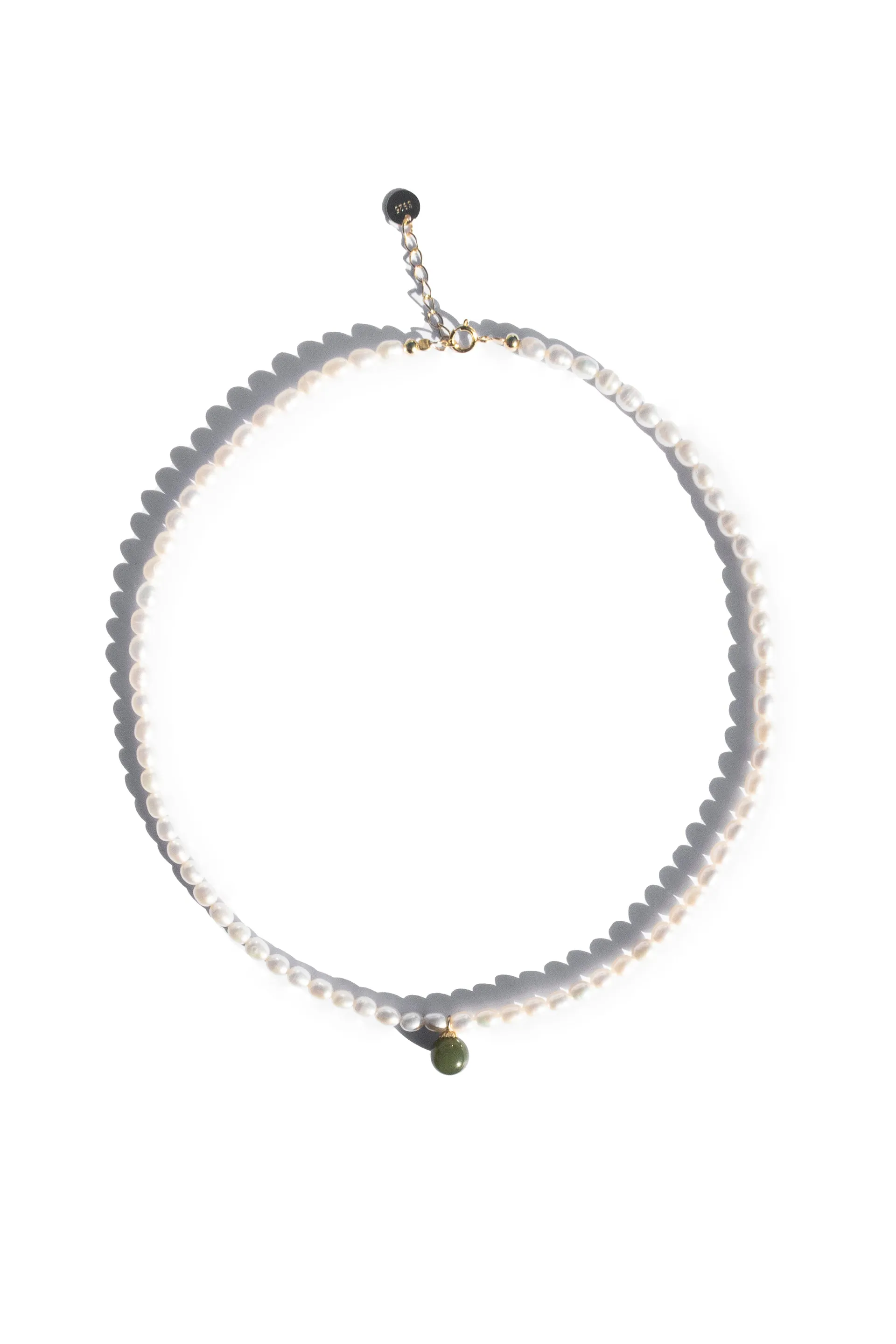 Belle — Pearl and green jade choker