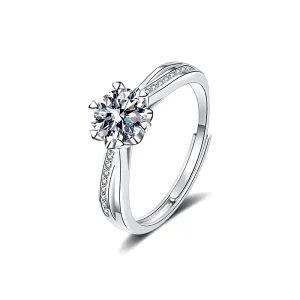 Bilateral Snowflake Moissanite Ring