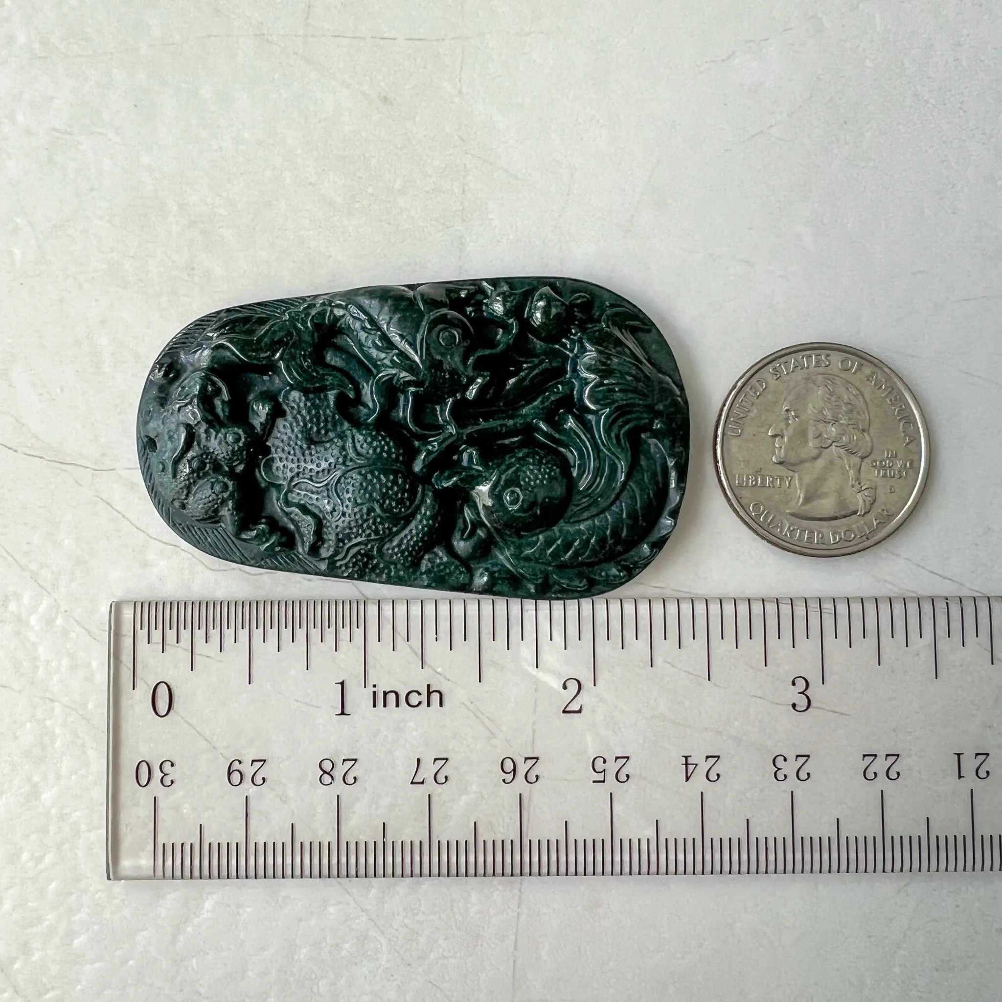 Black Jadeite Jade Twin Fish, Omphacite Jade, Pisces Zodiac Horoscope Necklace, Hand Carved Pendant Necklace, LGG-0322-1667010045-1