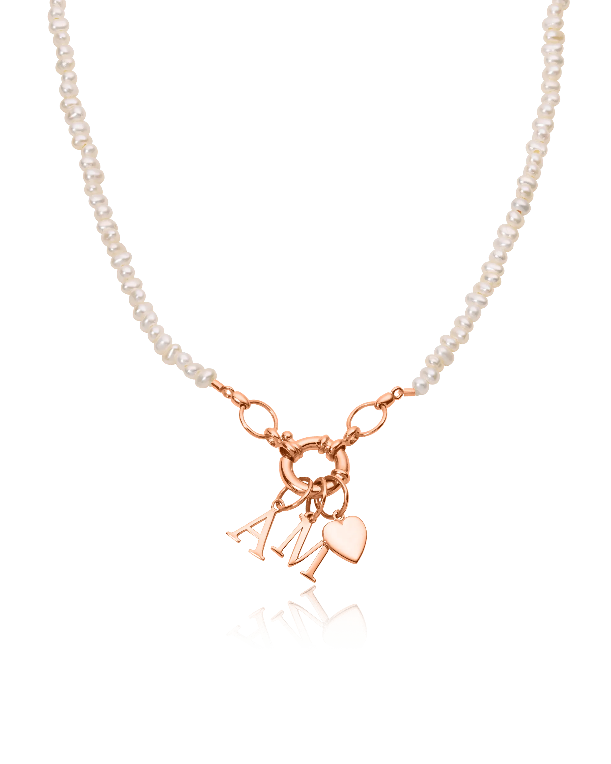 Black Spinnel Charm Lock Necklace - 18K Rose Vermeil