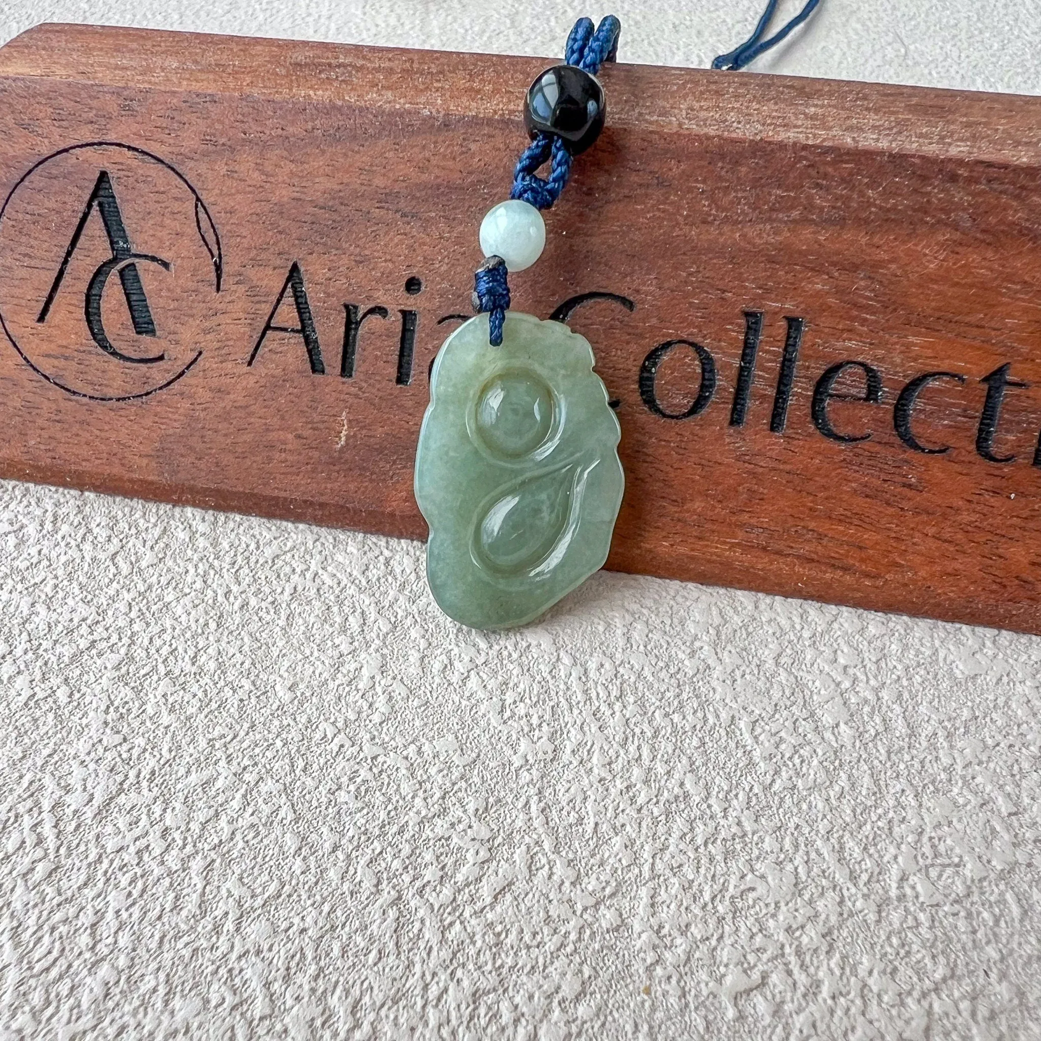 Blissful Happy Buddha Pendant, Green Jadeite Jade, Happy Laughing Buddha Hand Carved Pendant, XY-0223-1715132693