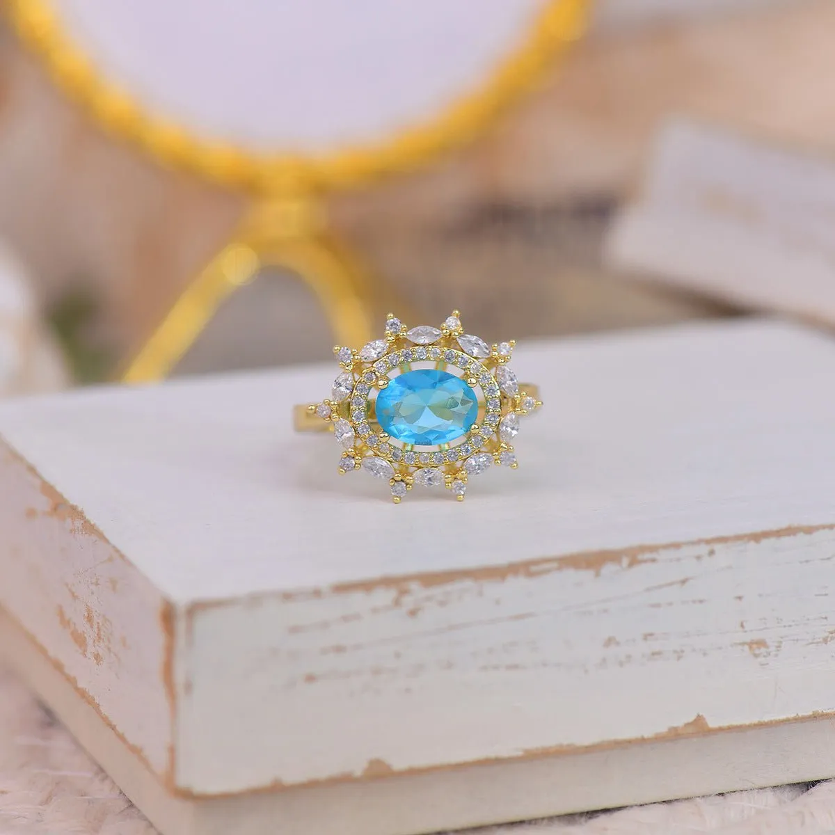 Blue Gemstone Ring - Marilyn