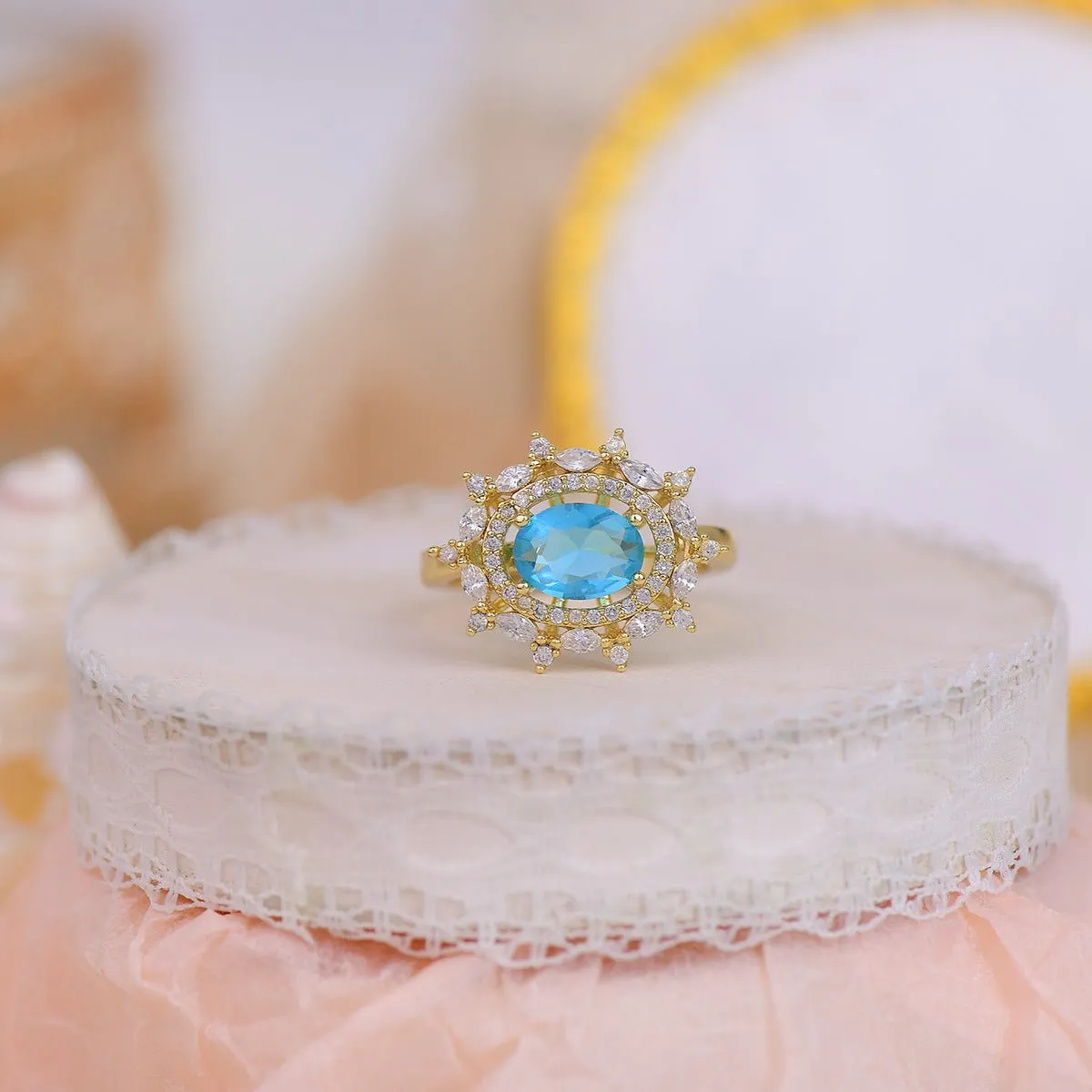Blue Gemstone Ring - Marilyn