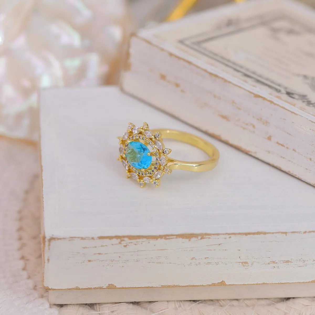 Blue Gemstone Ring - Marilyn