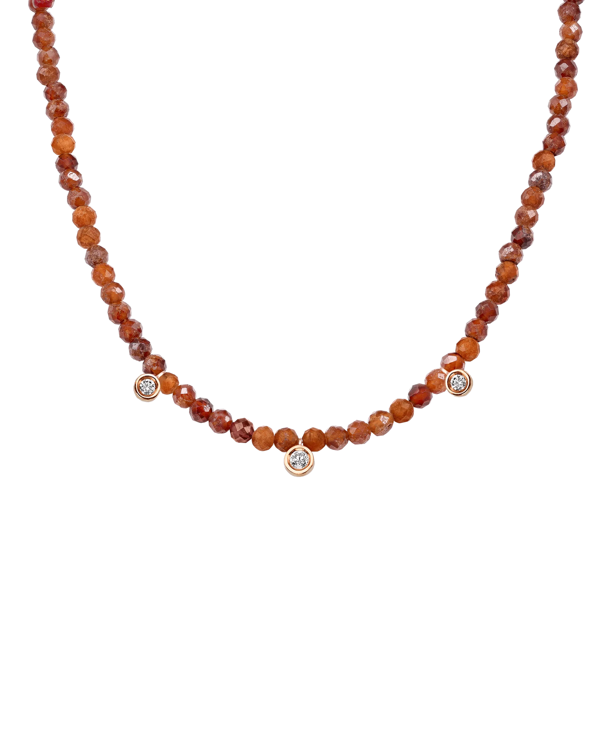 Blue Lapis Gemstone & Three diamonds Necklace - 14K White Gold