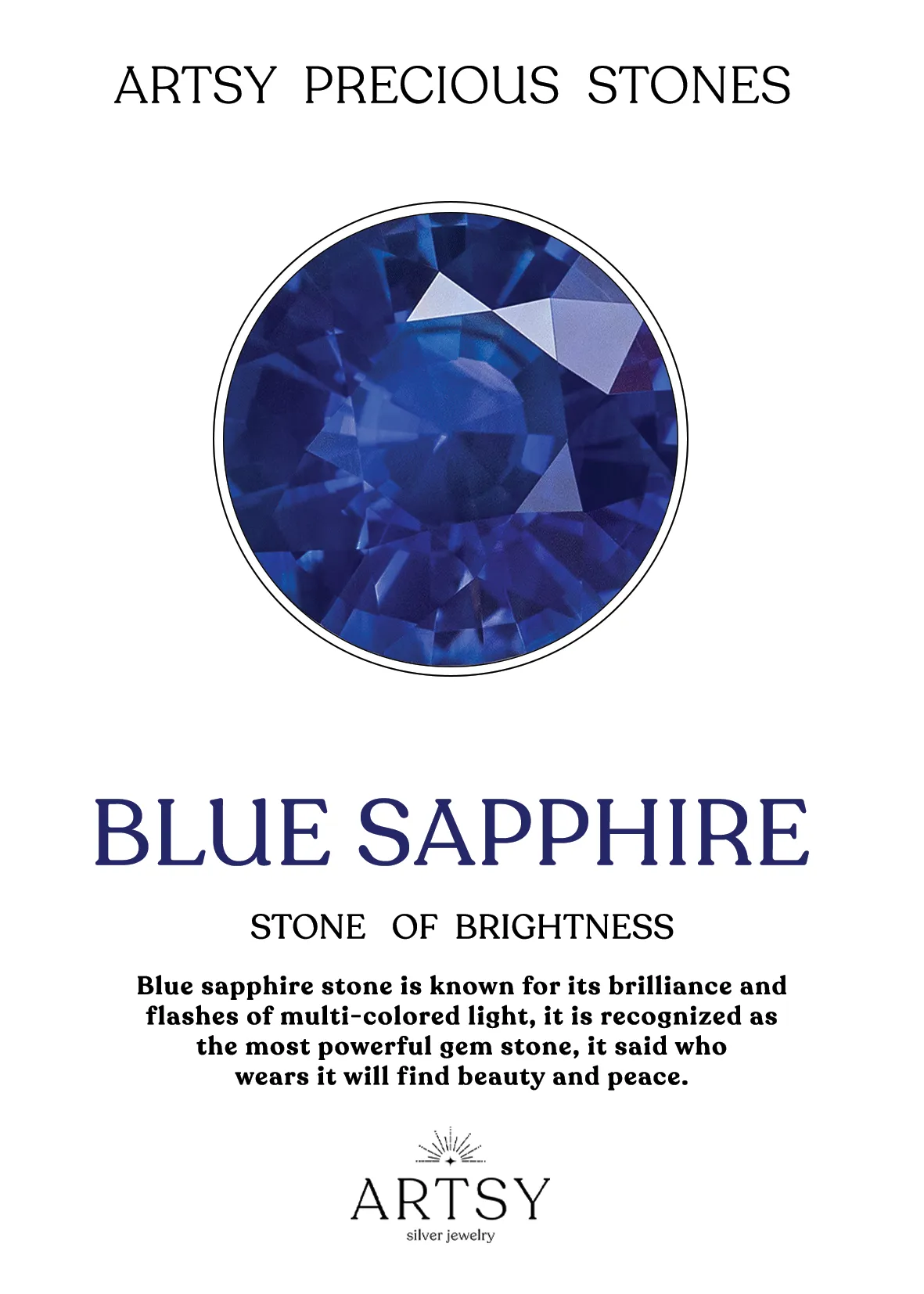 Blue Sapphire And White Zircon Earrings