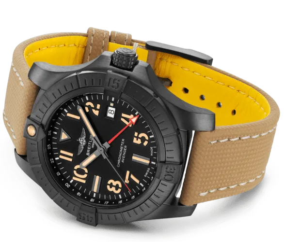 BRT Watch Avenger AutoMTic GMT 45 Night Mission Leather Tang Type