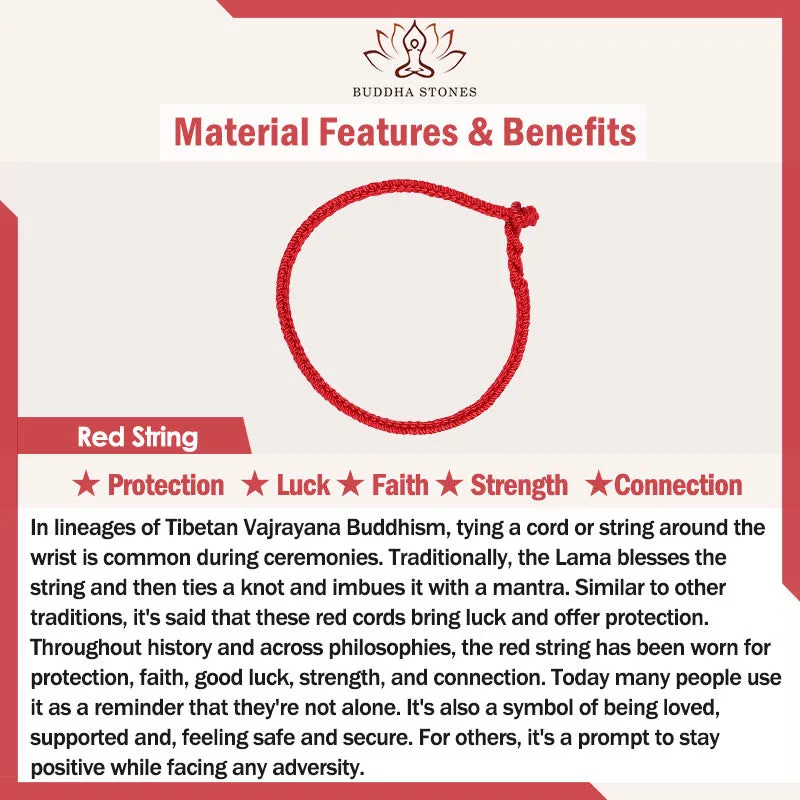 Buddha Stones 14K Gold Plated Pearl Bead Luck Red String Double Layer Bracelet