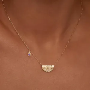 By Charlotte Lotus Birthstone Necklace February Amethyst
