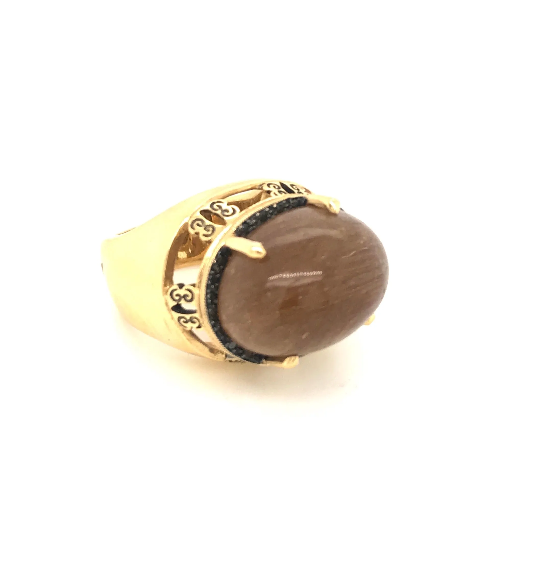 Cabochon Rutilated Quartz Cocktail Ring