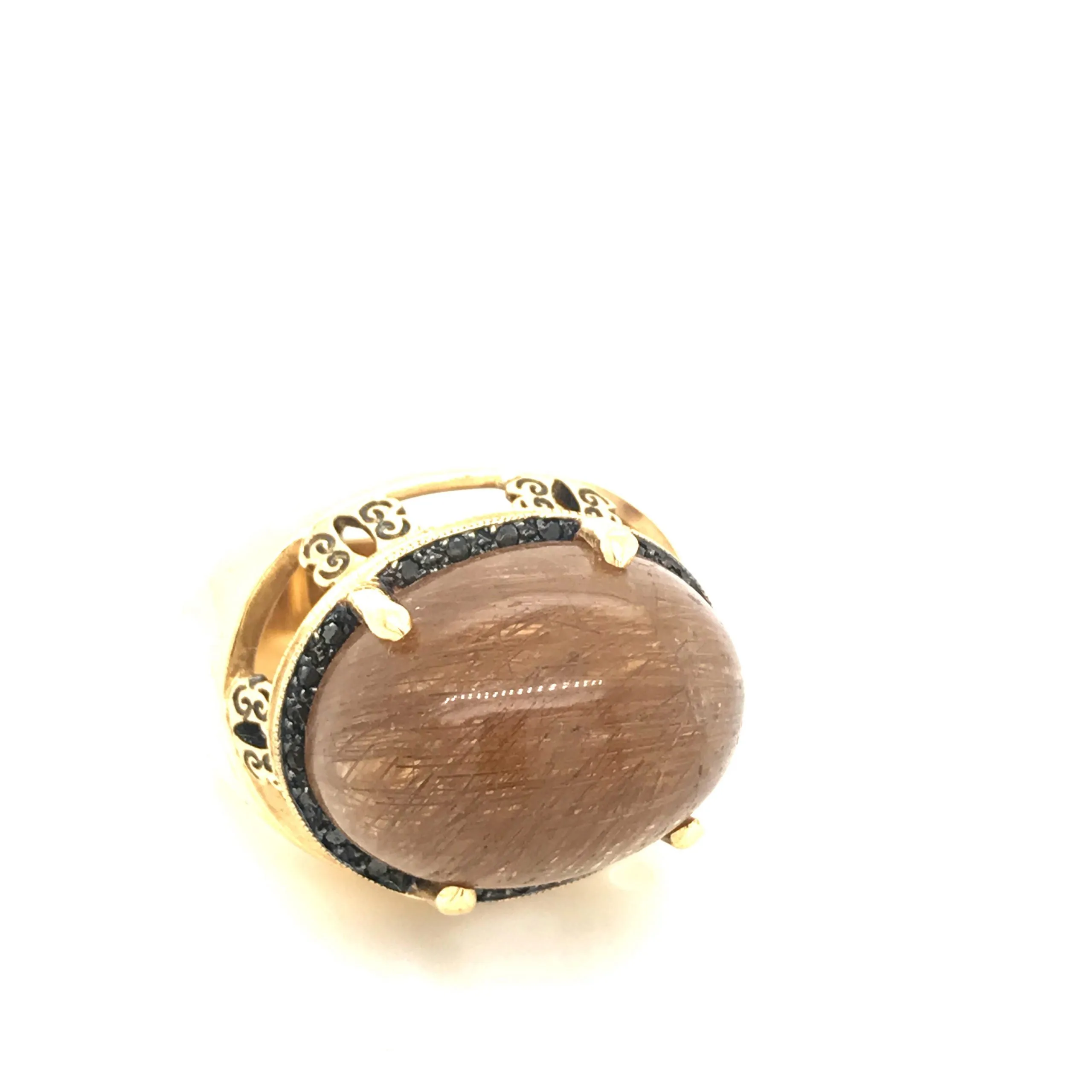 Cabochon Rutilated Quartz Cocktail Ring