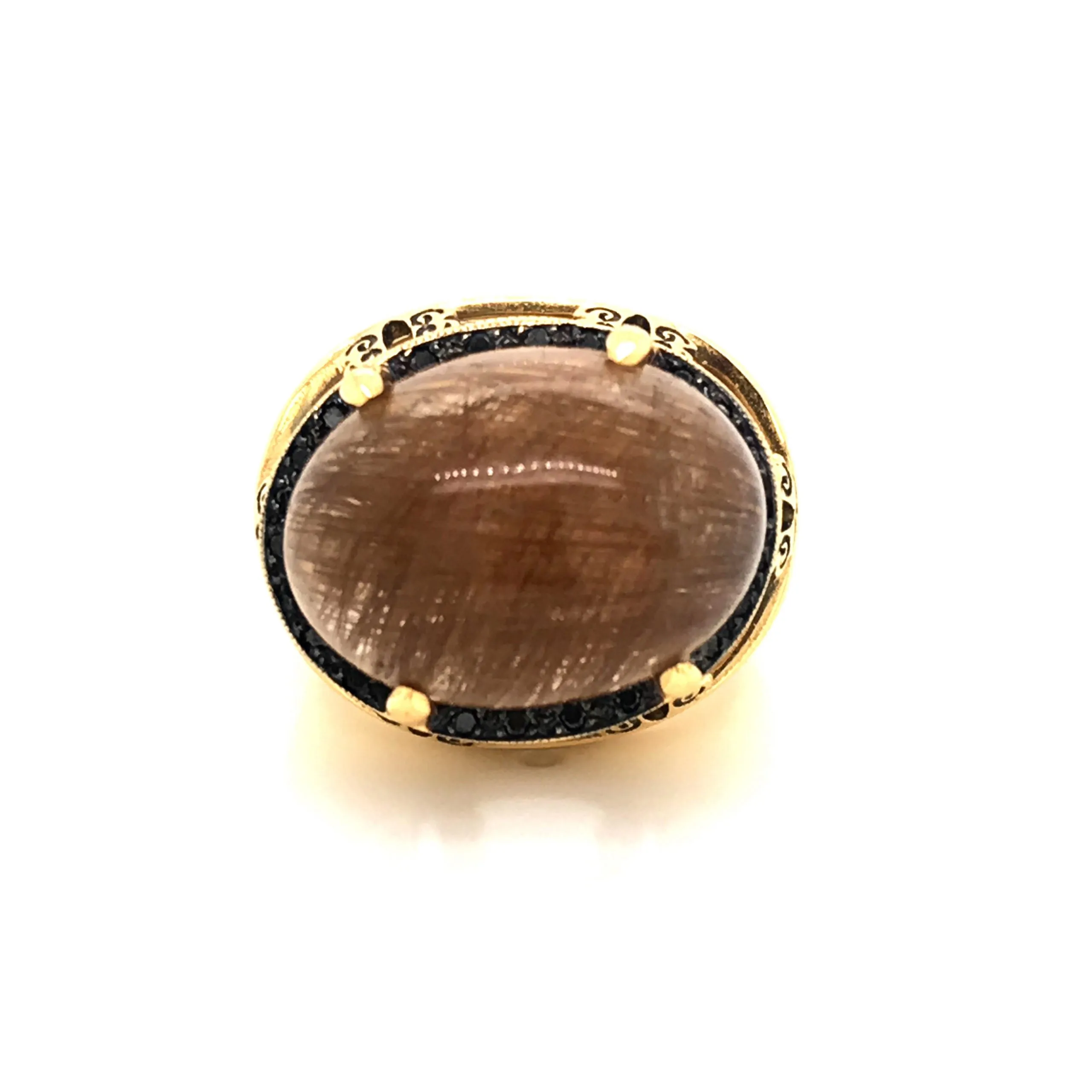 Cabochon Rutilated Quartz Cocktail Ring