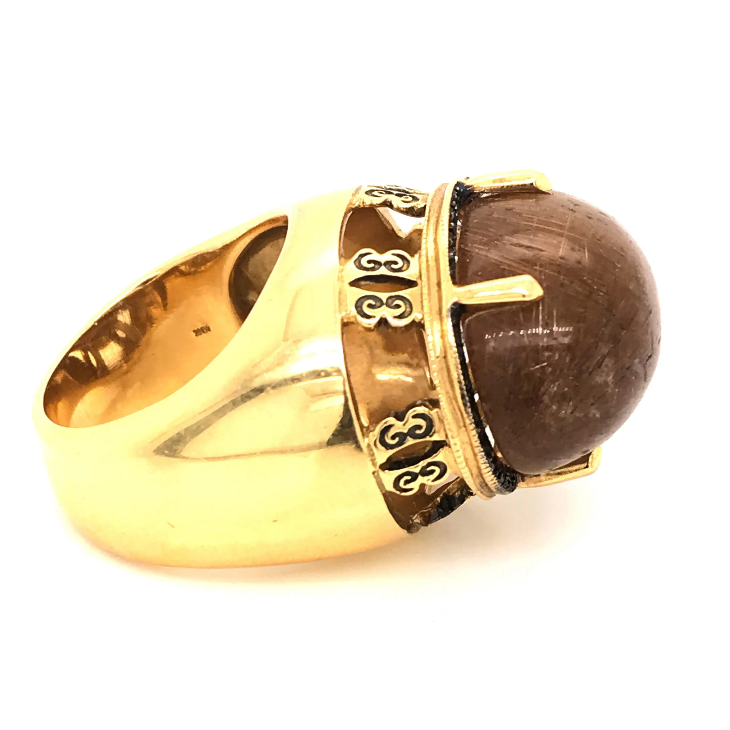 Cabochon Rutilated Quartz Cocktail Ring