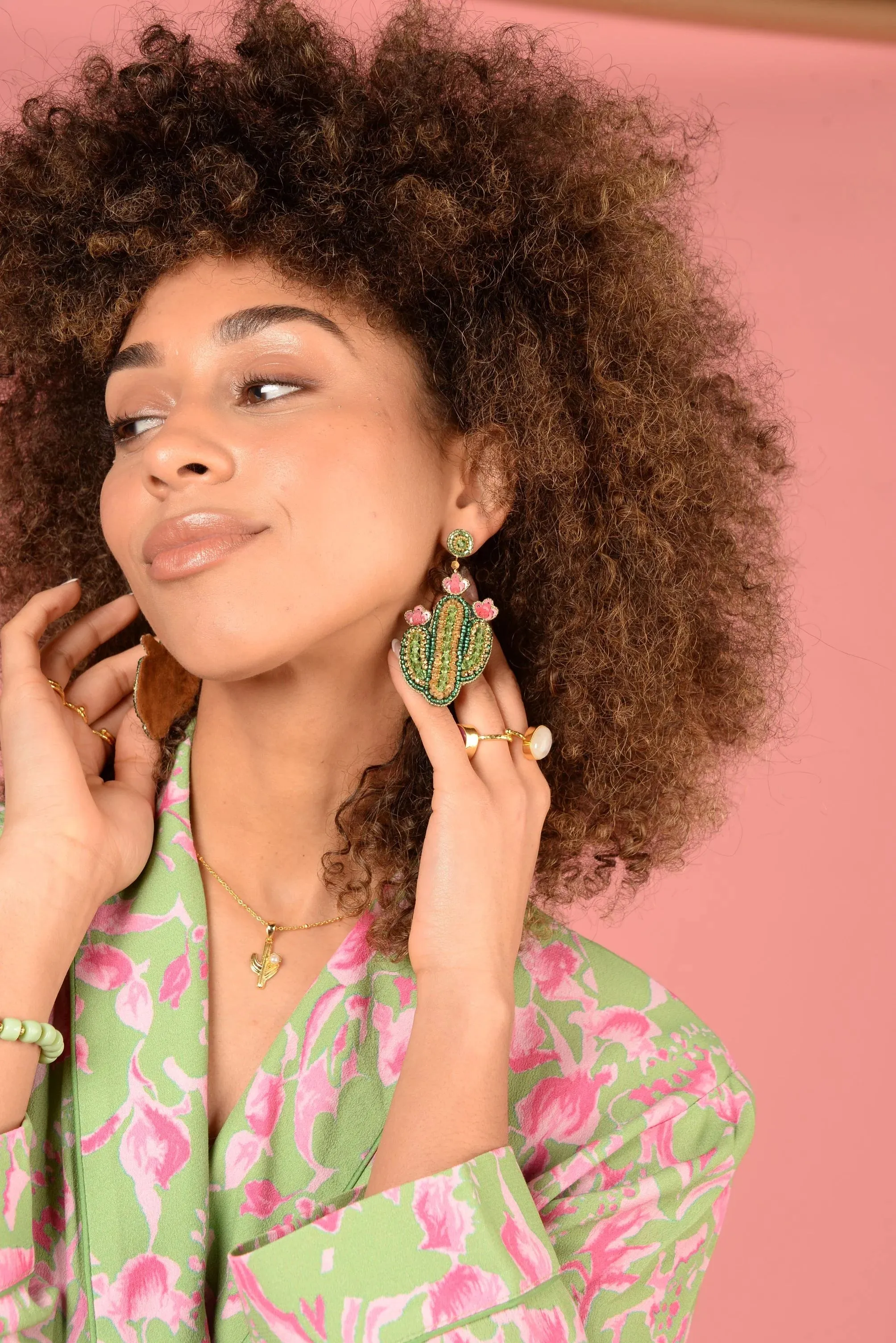 Cactus & Pearl Necklace