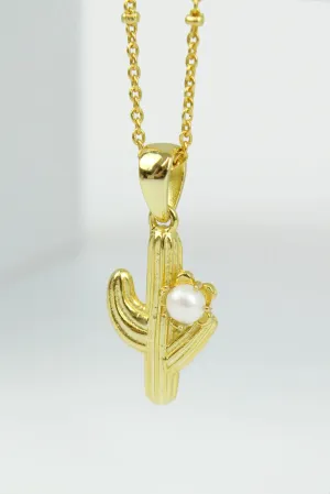 Cactus & Pearl Necklace
