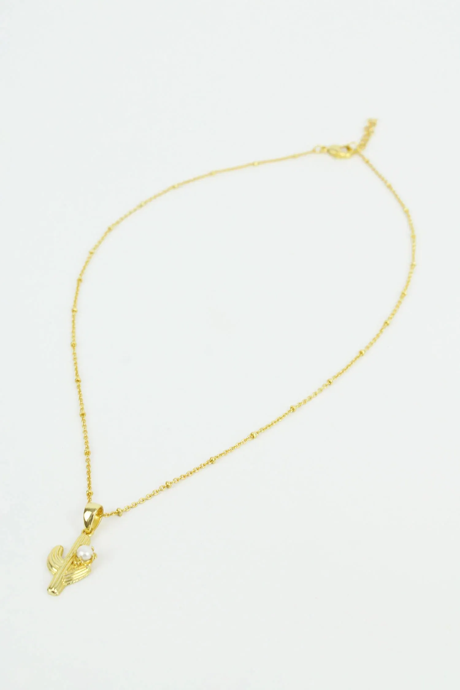 Cactus & Pearl Necklace