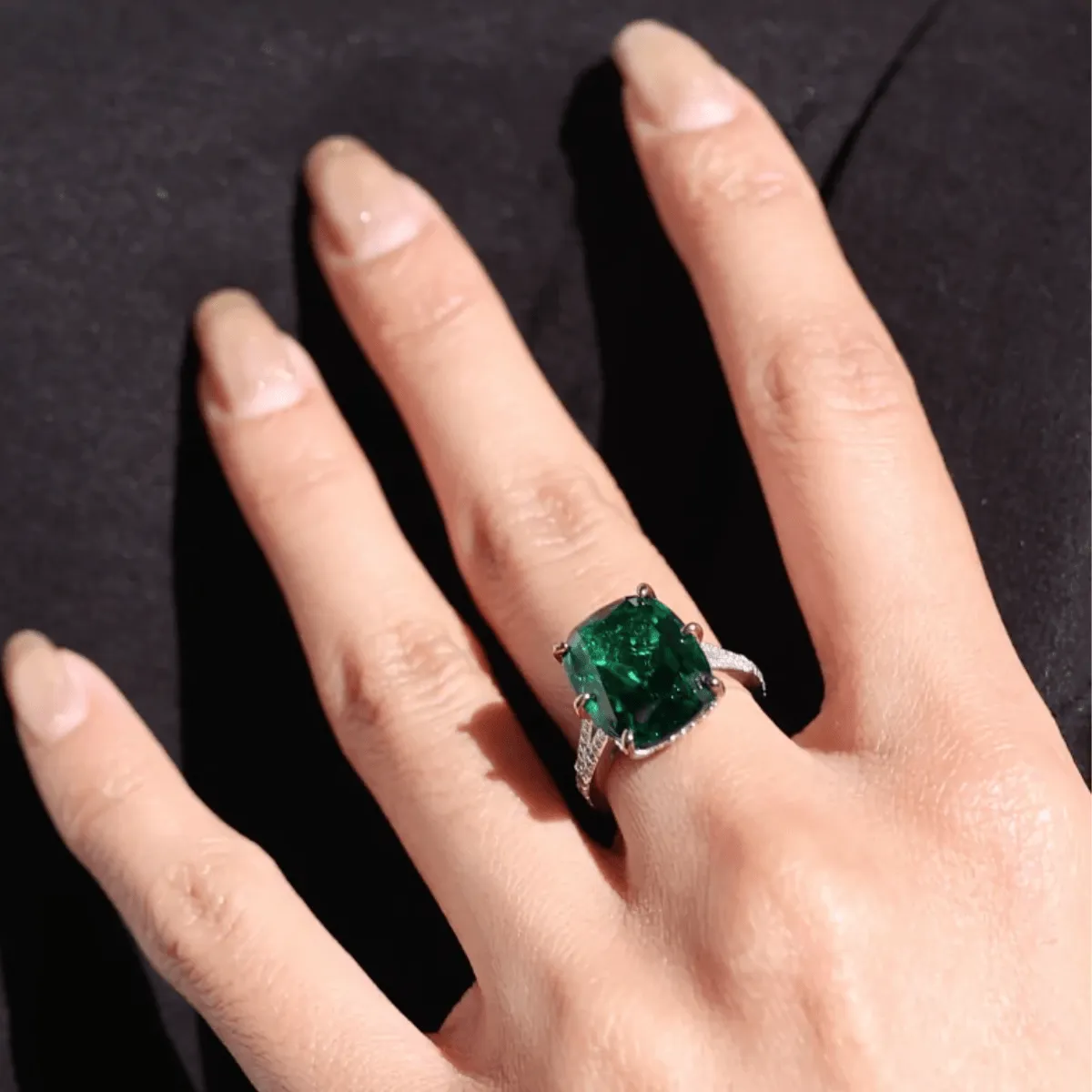 CARAT* London Tatum Cocktail Ring Emerald