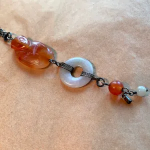 Carnelian Monkey Necklace by Ruth
