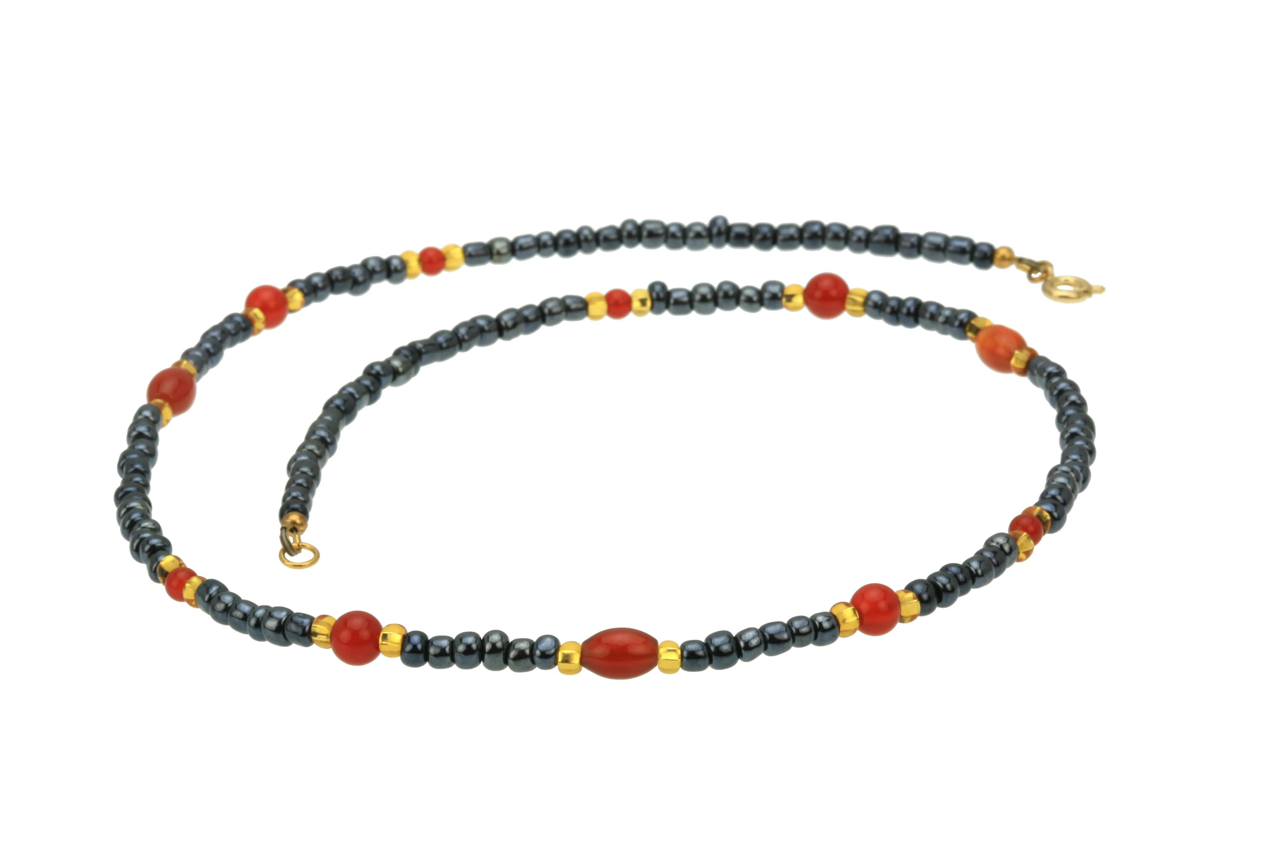 Carnelian Night Sky Gold Necklace