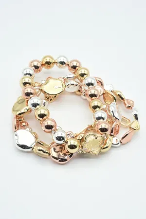 CB2183 Multi Strand Mixed Beaded Bracelet