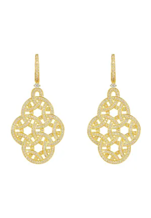 Celtic Knot Aoife Drop Earrings Gold