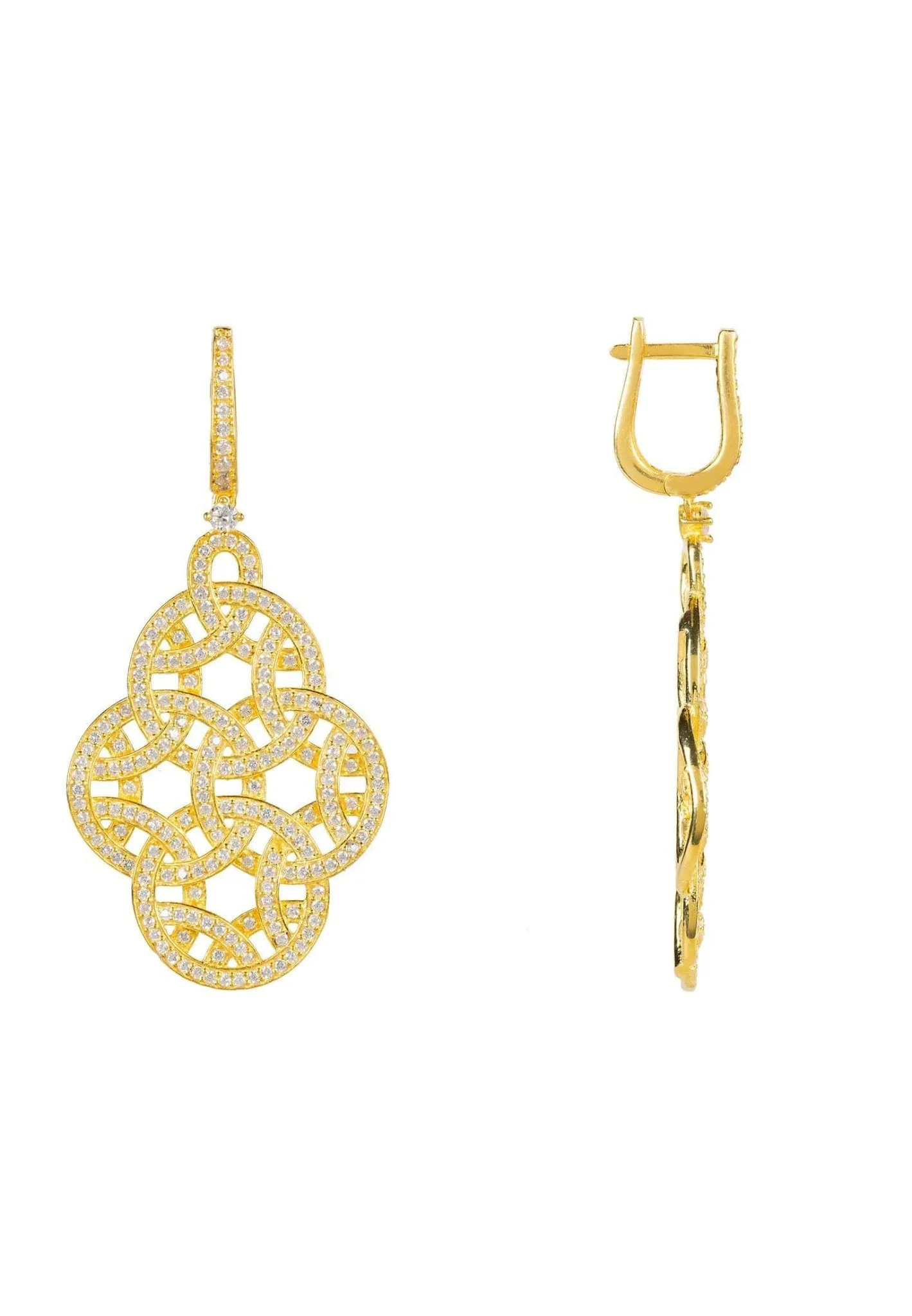 Celtic Knot Aoife Drop Earrings Gold