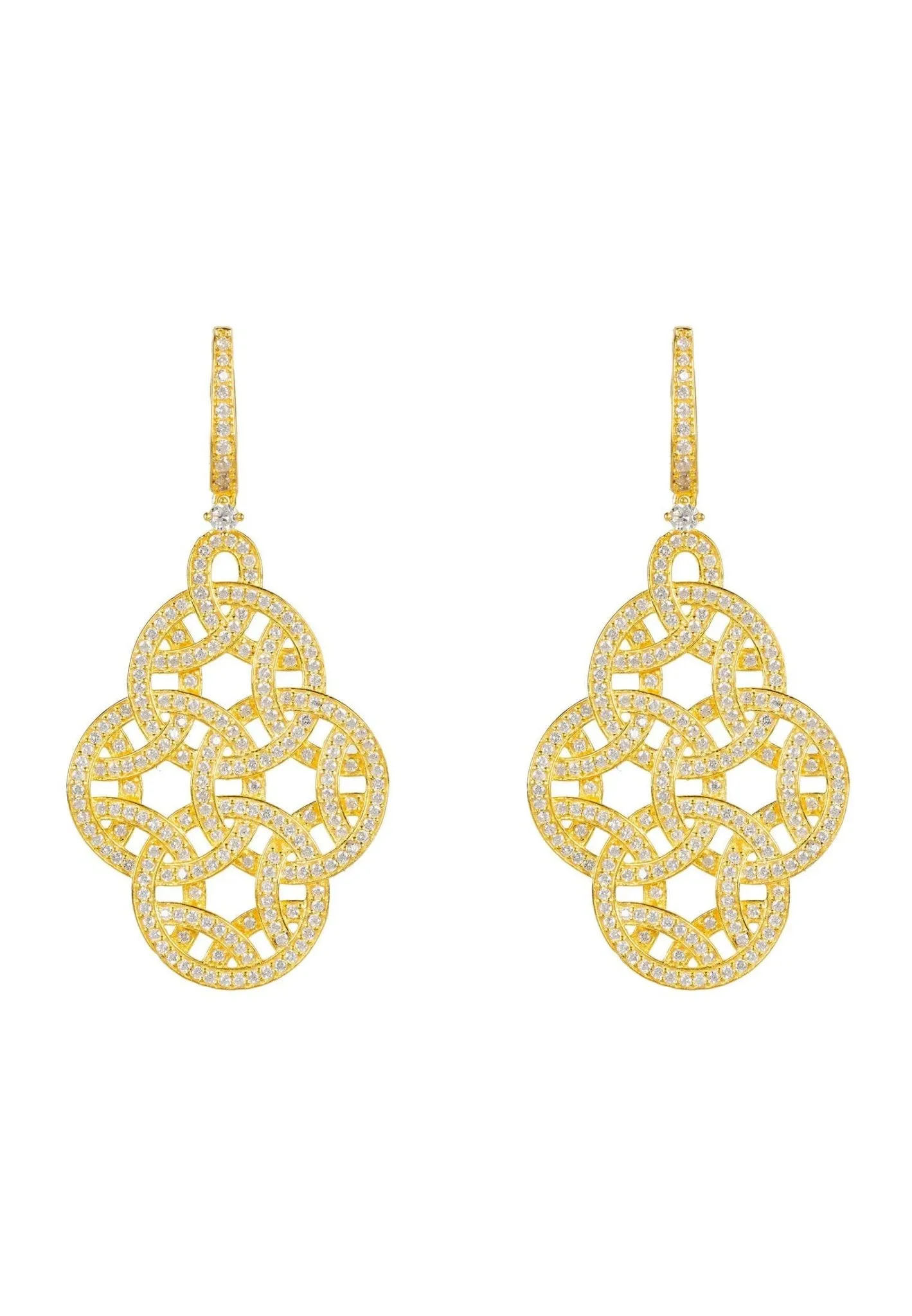 Celtic Knot Aoife Drop Earrings Gold