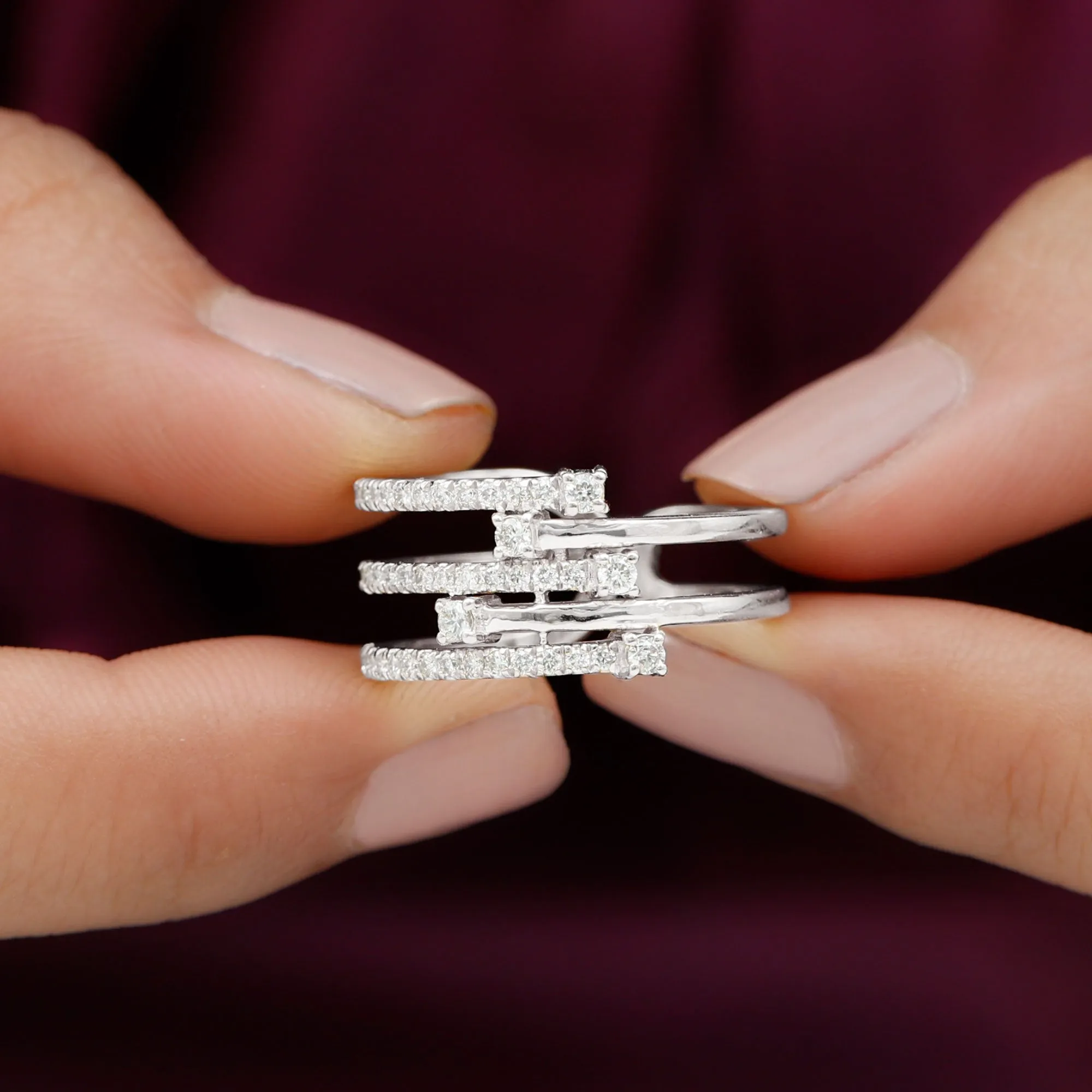 Certified Diamond Cocktail Wrap Ring