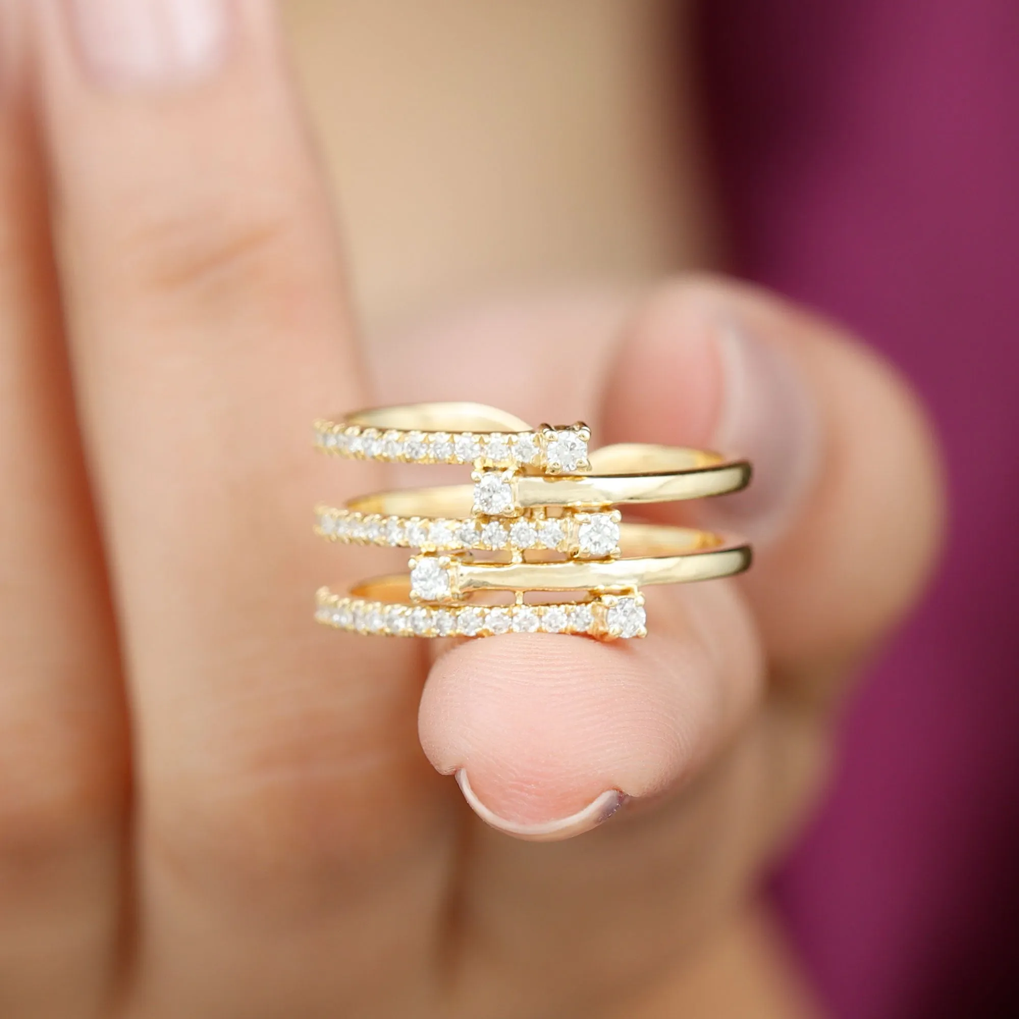 Certified Diamond Cocktail Wrap Ring